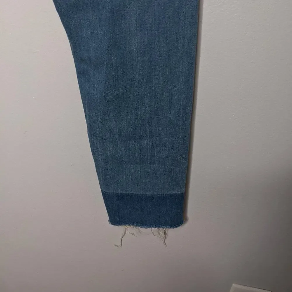 Hope Blue Distressed Stay Patch Relaxed Denim Jeans Size 26